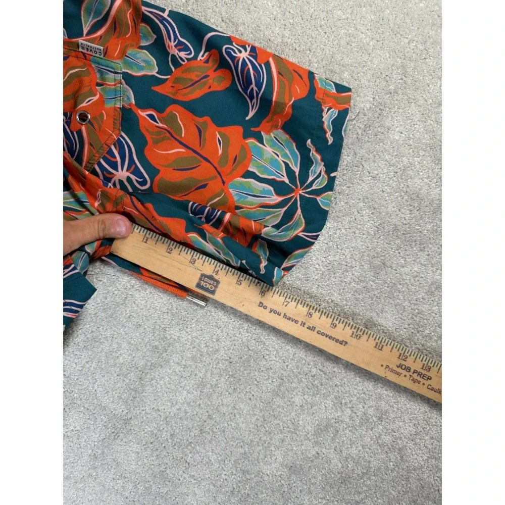 Cove Tropical Palm Leaf All Over Swim Trunks Mens Medium Multicolor Board Shorts